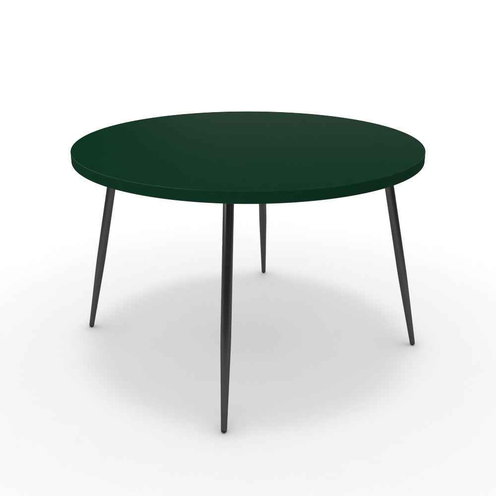 Étkezőasztal, kerek - Manu fekete lábbal - Forest zöld, méret: 120x120