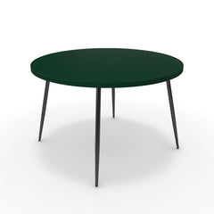 Étkezőasztal, kerek - Manu fekete lábbal - Forest zöld, méret: 120x120