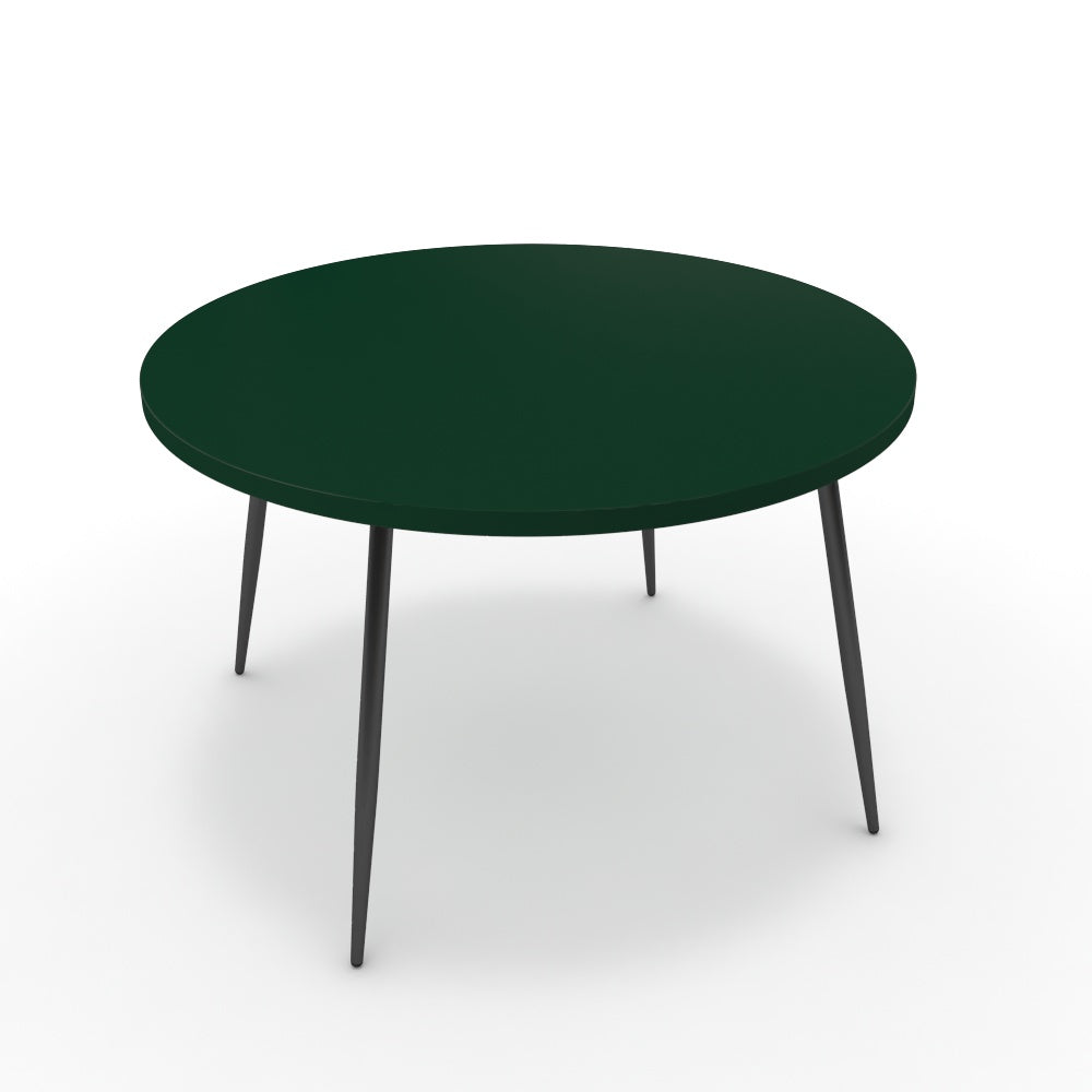 Étkezőasztal, kerek - Manu fekete lábbal - Forest zöld, méret: 120x120