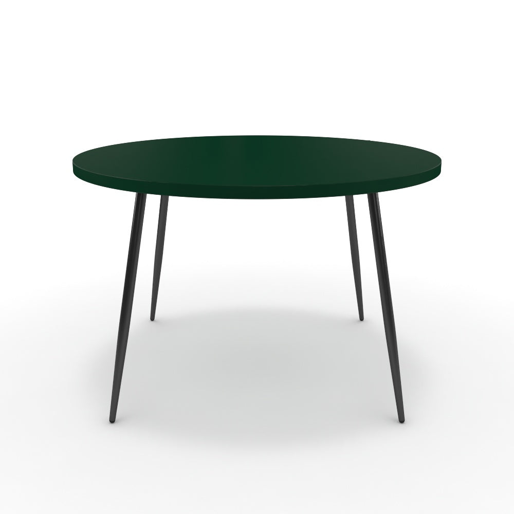 Étkezőasztal, kerek - Manu fekete lábbal - Forest zöld, méret: 120x120