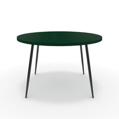 Étkezőasztal, kerek - Manu fekete lábbal - Forest zöld, méret: 120x120