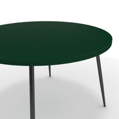 Étkezőasztal, kerek - Manu fekete lábbal - Forest zöld, méret: 120x120