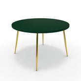 Étkezőasztal, kerek - Manu arany lábbal - Forest zöld, méret: 120x120
