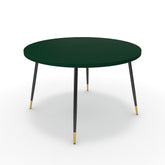 Étkezőasztal, kerek - Manu fekete és arany lábbal - Forest zöld, méret: 120x120