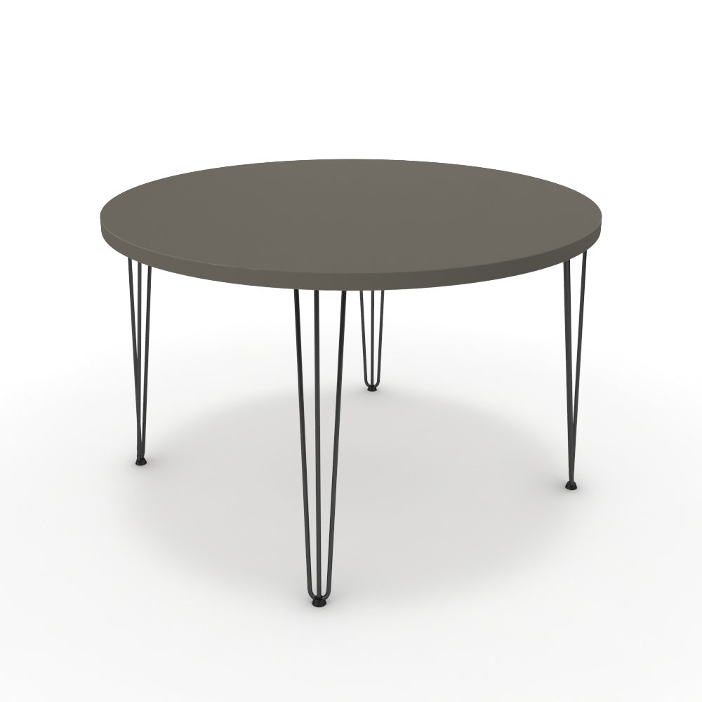 Étkezőasztal, kerek - Linga fekete lábbal - Fosszil szürke, méret: 120x120