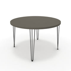 Étkezőasztal, kerek - Linga fekete lábbal - Fosszil szürke, méret: 120x120