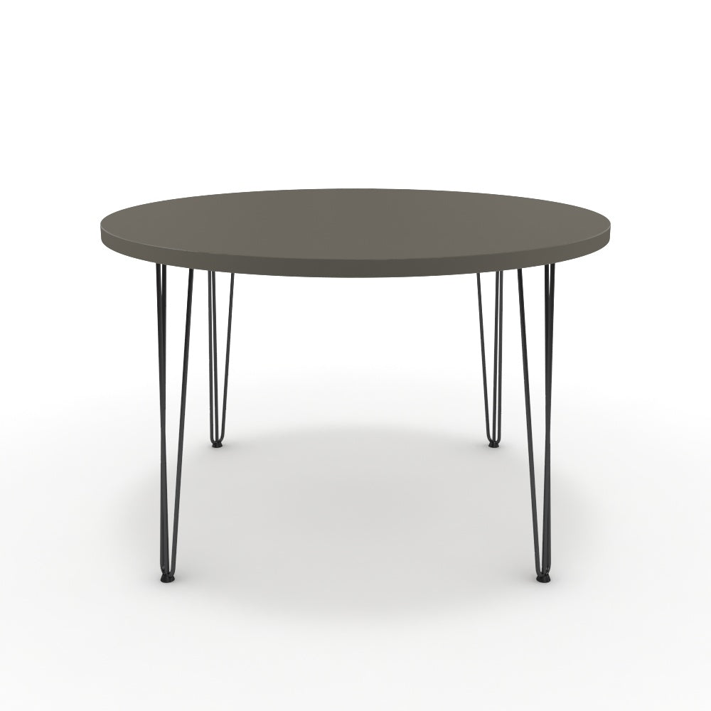 Étkezőasztal, kerek - Linga fekete lábbal - Fosszil szürke, méret: 120x120