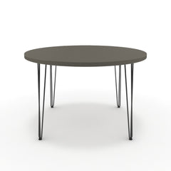 Étkezőasztal, kerek - Linga fekete lábbal - Fosszil szürke, méret: 120x120