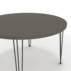 Étkezőasztal, kerek - Linga fekete lábbal - Fosszil szürke, méret: 120x120