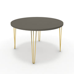 Étkezőasztal, kerek - Linga arany lábbal - Fosszil szürke, méret: 120x120