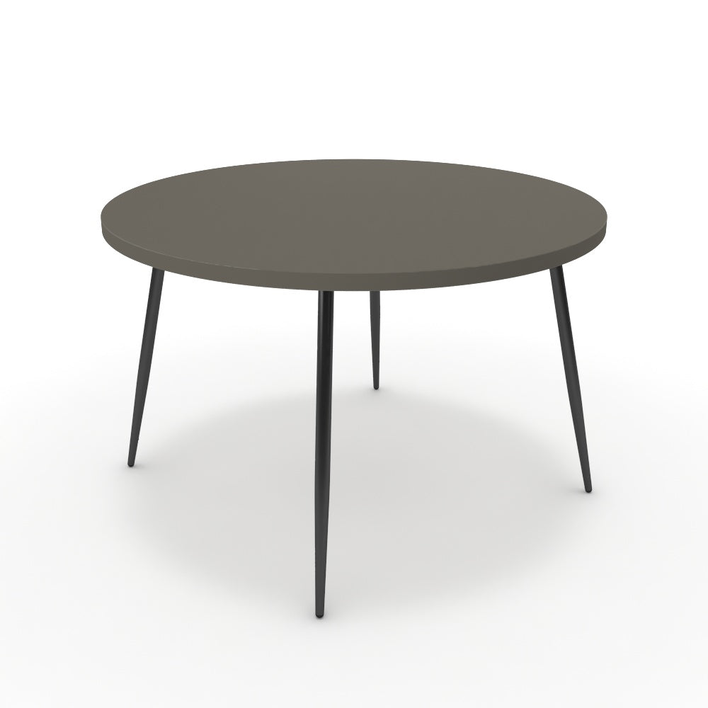 Étkezőasztal, kerek - Manu fekete lábbal - Fosszil szürke, méret: 120x120
