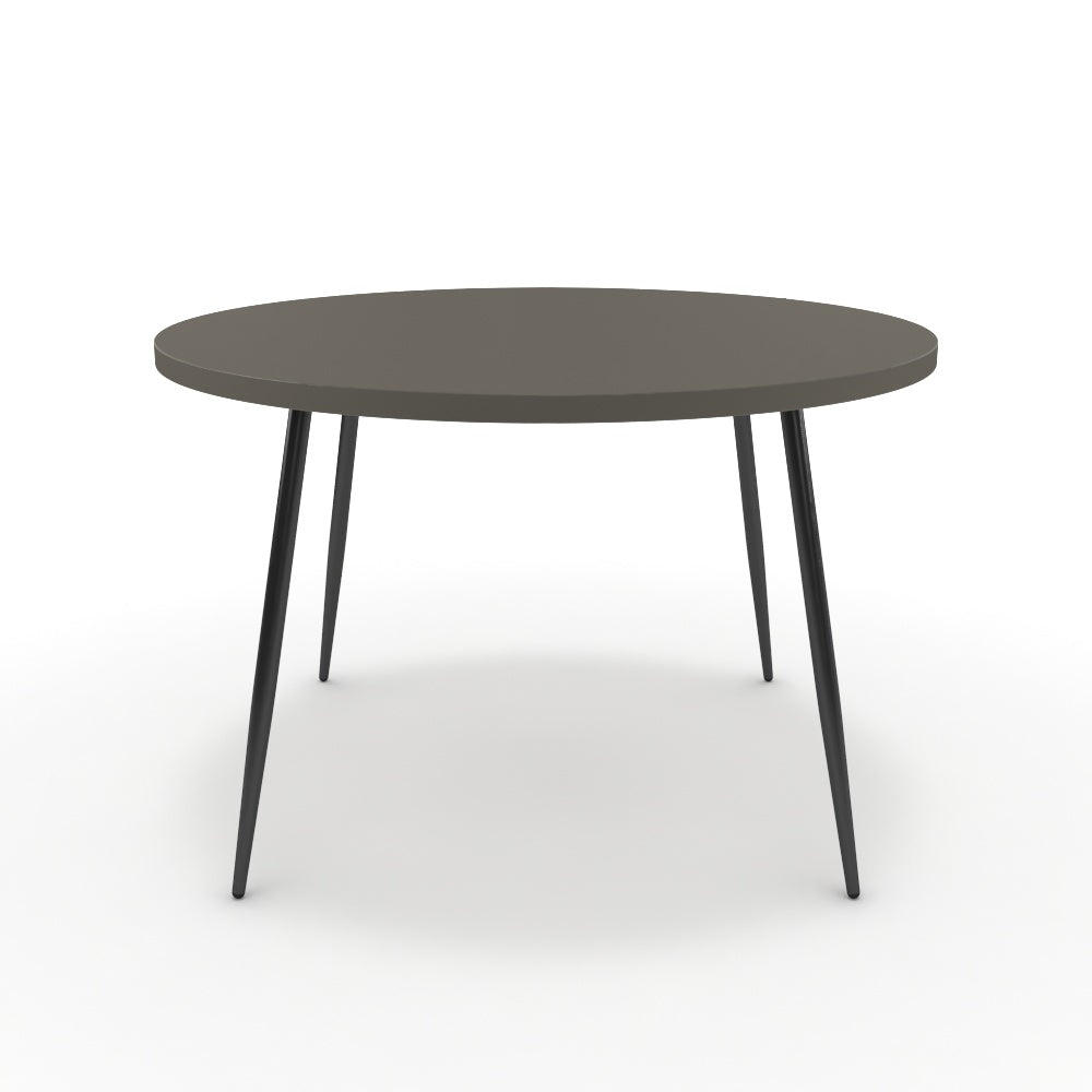 Étkezőasztal, kerek - Manu fekete lábbal - Fosszil szürke, méret: 120x120