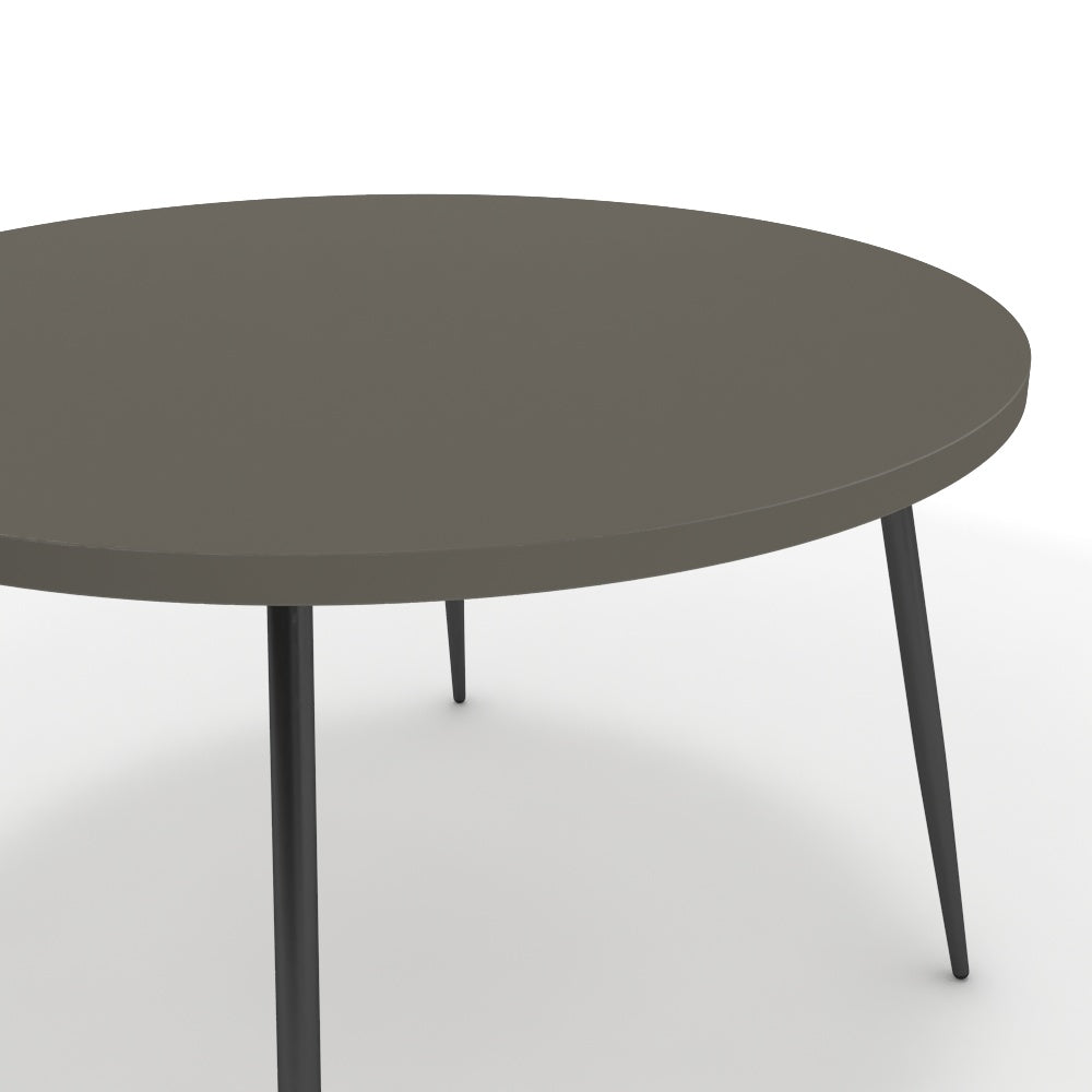 Étkezőasztal, kerek - Manu fekete lábbal - Fosszil szürke, méret: 120x120