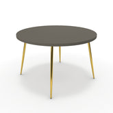 Étkezőasztal, kerek - Manu arany lábbal - Fosszil szürke, méret: 120x120
