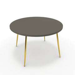 Étkezőasztal, kerek - Manu arany lábbal - Fosszil szürke, méret: 120x120