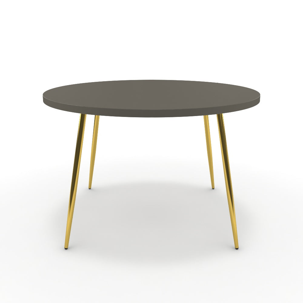 Étkezőasztal, kerek - Manu arany lábbal - Fosszil szürke, méret: 120x120