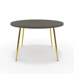 Étkezőasztal, kerek - Manu arany lábbal - Fosszil szürke, méret: 120x120