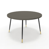 Étkezőasztal, kerek - Manu fekete és arany lábbal - Fosszil szürke, méret: 120x120