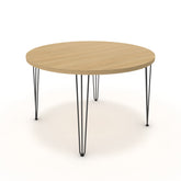 Étkezőasztal, kerek - Linga fekete lábbal - Vicenza tölgy, méret: 120x120