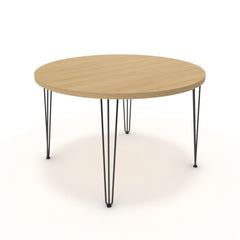 Étkezőasztal, kerek - Linga fekete lábbal - Vicenza tölgy, méret: 120x120