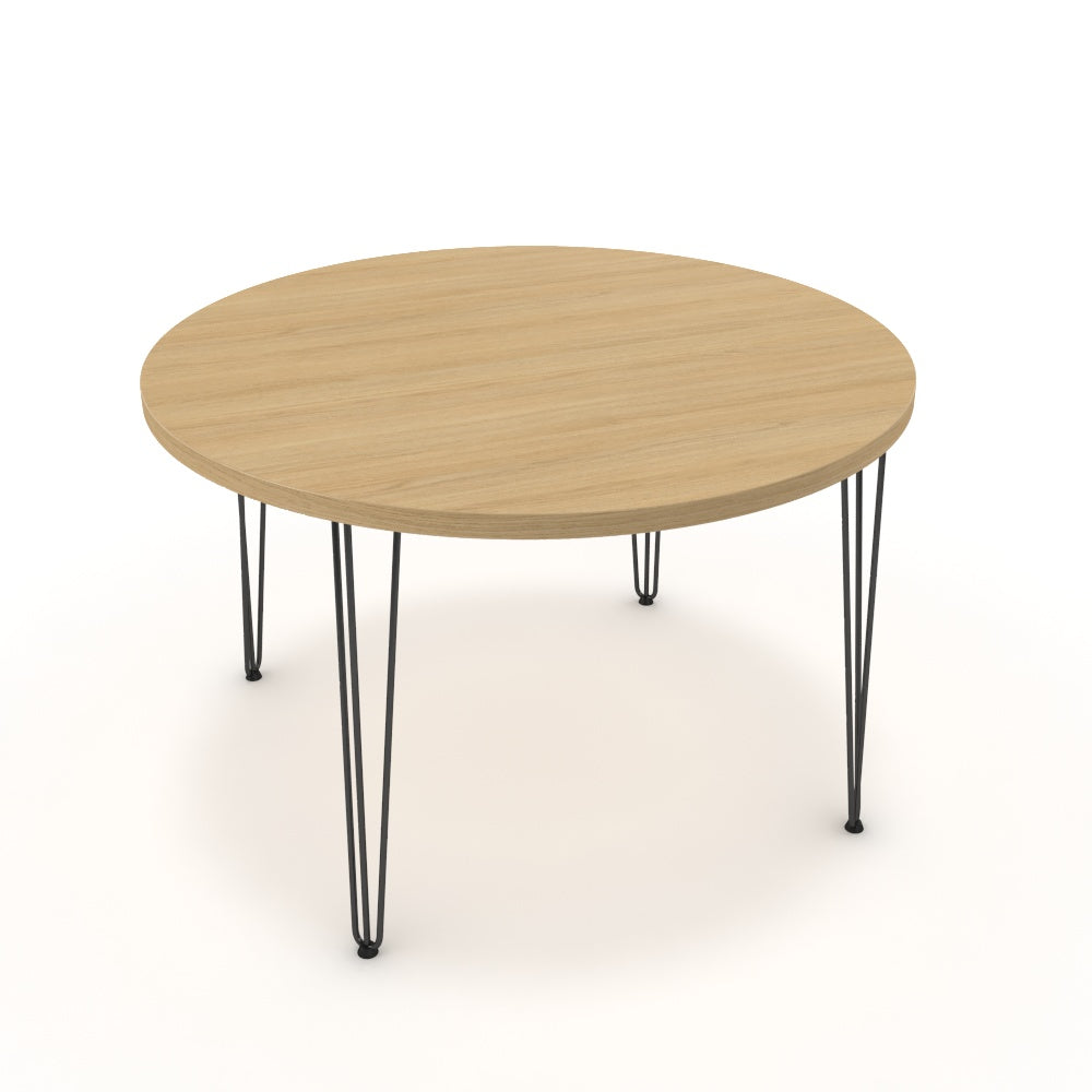 Étkezőasztal, kerek - Linga fekete lábbal - Vicenza tölgy, méret: 120x120