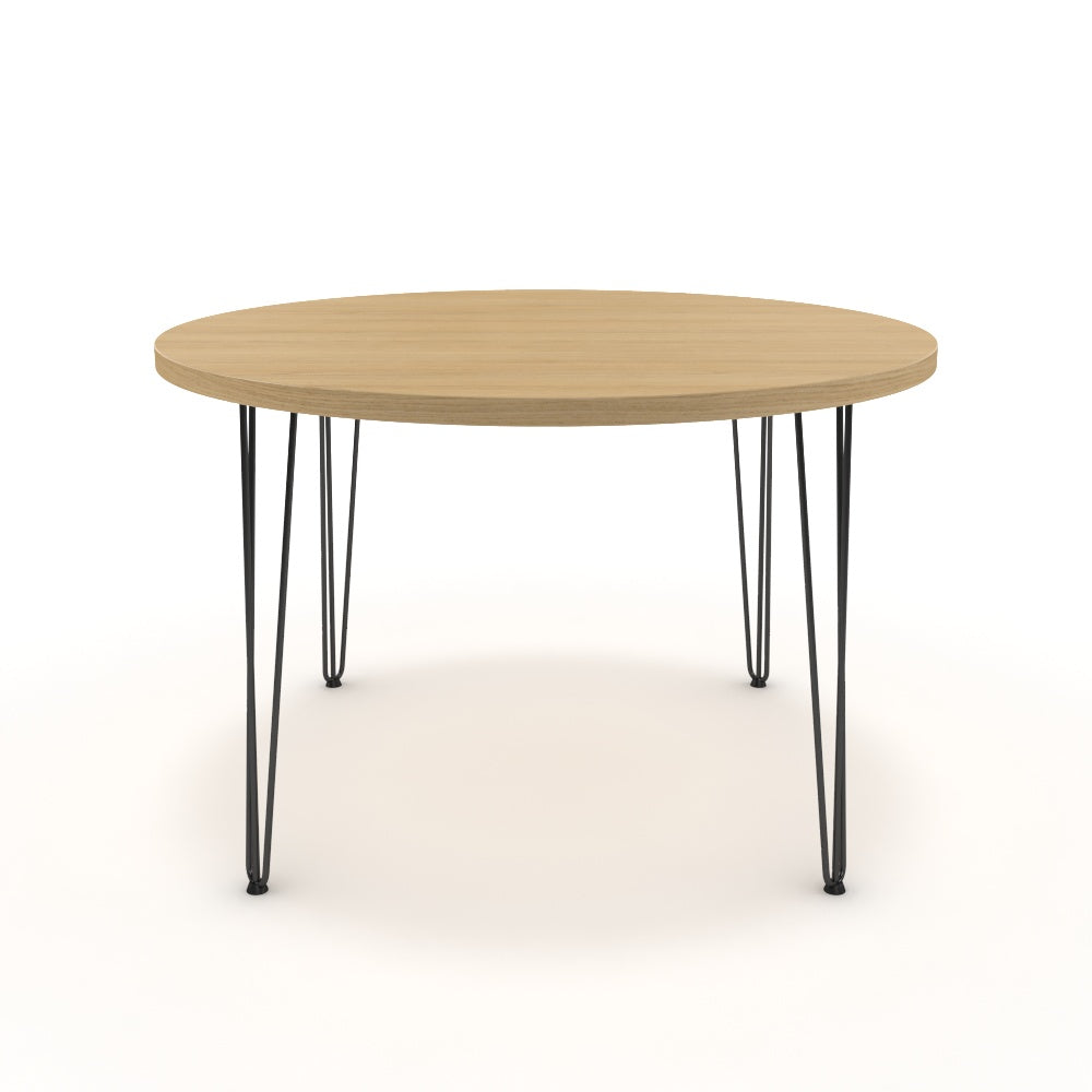 Étkezőasztal, kerek - Linga fekete lábbal - Vicenza tölgy, méret: 120x120