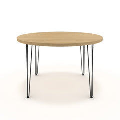 Étkezőasztal, kerek - Linga fekete lábbal - Vicenza tölgy, méret: 120x120