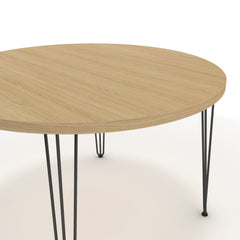 Étkezőasztal, kerek - Linga fekete lábbal - Vicenza tölgy, méret: 120x120