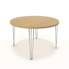 Étkezőasztal, kerek - Linga króm lábbal - Vicenza tölgy, méret: 120x120