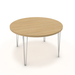 Étkezőasztal, kerek - Linga króm lábbal - Vicenza tölgy, méret: 120x120