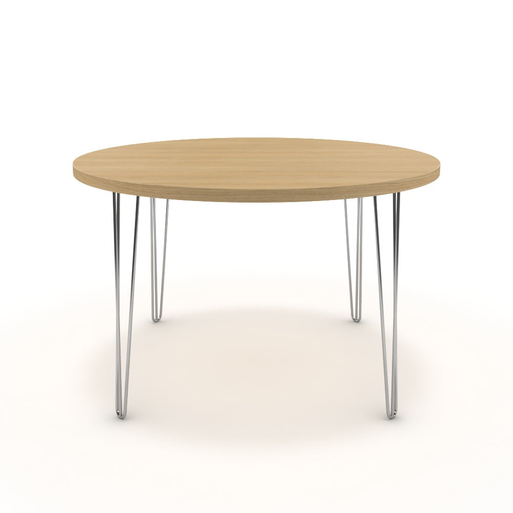 Étkezőasztal, kerek - Linga króm lábbal - Vicenza tölgy, méret: 120x120