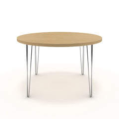 Étkezőasztal, kerek - Linga króm lábbal - Vicenza tölgy, méret: 120x120