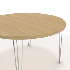 Étkezőasztal, kerek - Linga króm lábbal - Vicenza tölgy, méret: 120x120