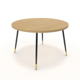 Étkezőasztal, kerek - Manu fekete és arany lábbal - Vicenza tölgy, méret: 120x120