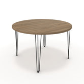 Étkezőasztal, kerek - Linga fekete lábbal - Világos rauna szil, méret: 120x120