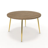 Étkezőasztal, kerek - Manu arany lábbal - Világos rauna szil, méret: 120x120