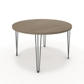 Étkezőasztal, kerek - Linga fekete lábbal - Szürke Vicenza tölgy, méret: 120x120