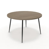 Étkezőasztal, kerek - Manu fekete lábbal - Szürke Vicenza tölgy, méret: 120x120