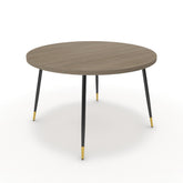 Étkezőasztal, kerek - Manu fekete és arany lábbal - Szürke Vicenza tölgy, méret: 120x120