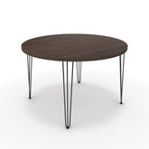 Étkezőasztal, kerek - Linga fekete lábbal - Sötét rauna szil, méret: 120x120