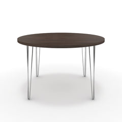 Étkezőasztal, kerek - Linga króm lábbal - Sötét rauna szil, méret: 120x120