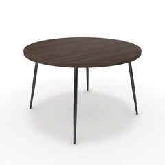 Étkezőasztal, kerek - Manu fekete lábbal - Sötét rauna szil, méret: 120x120