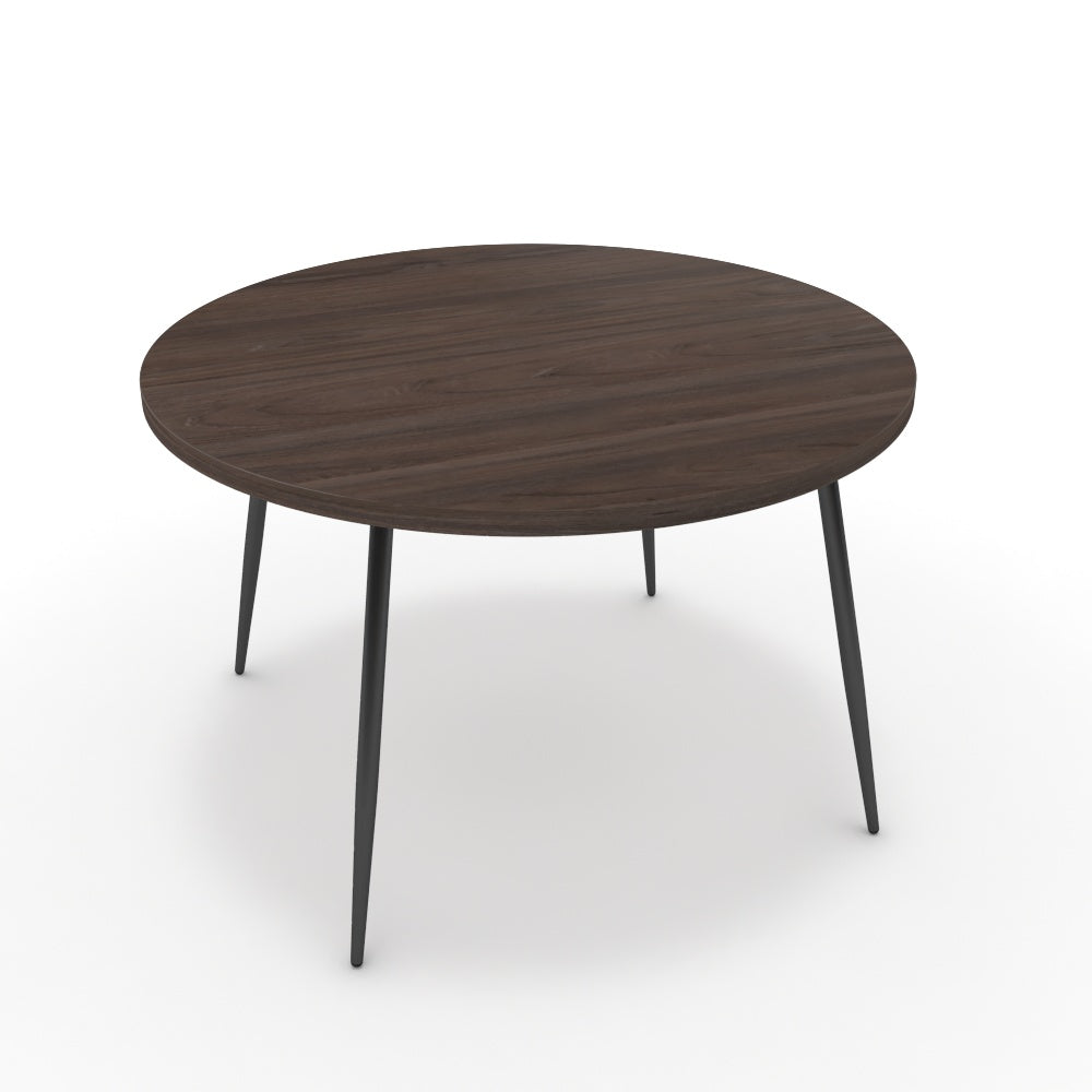 Étkezőasztal, kerek - Manu fekete lábbal - Sötét rauna szil, méret: 120x120