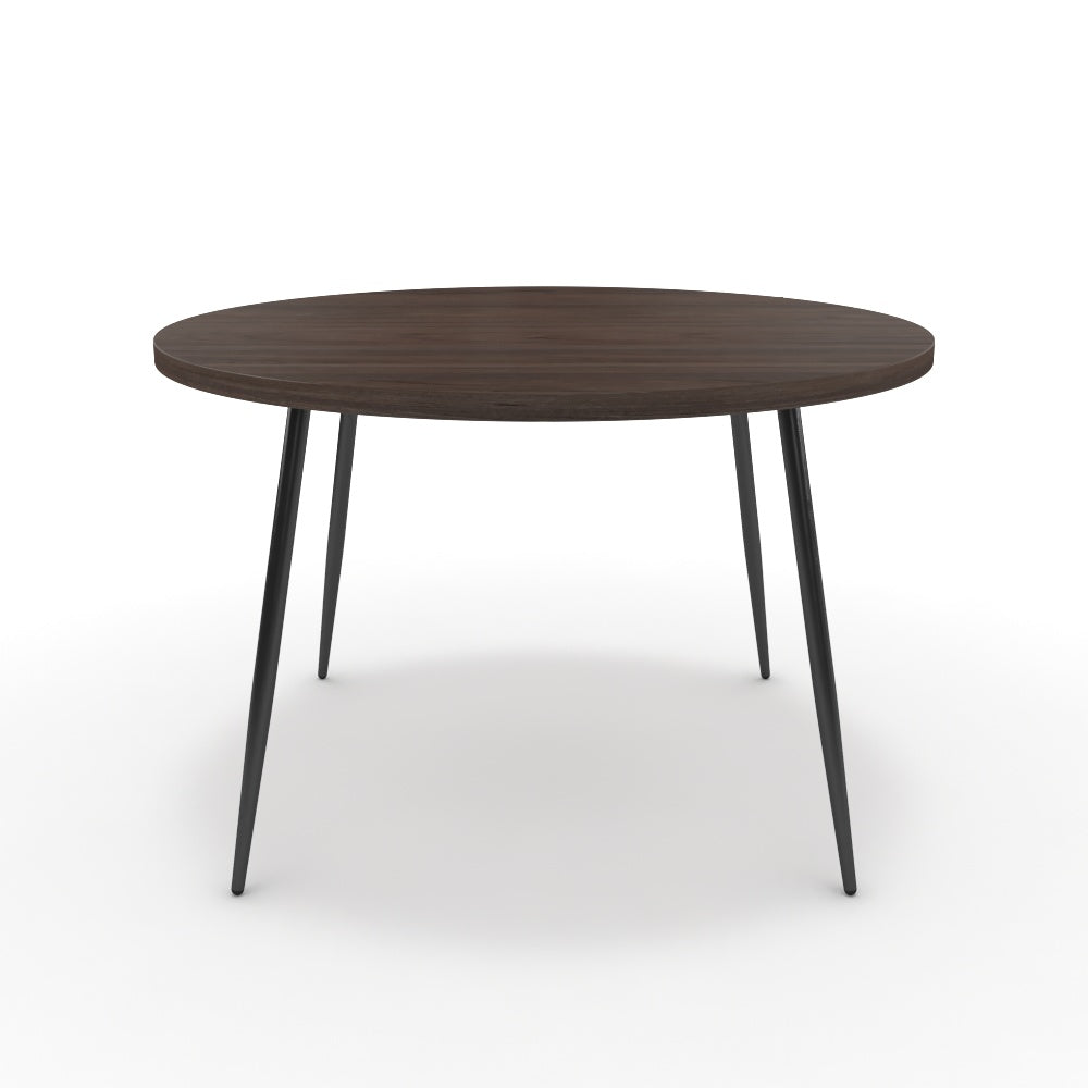 Étkezőasztal, kerek - Manu fekete lábbal - Sötét rauna szil, méret: 120x120