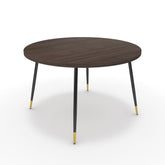 Étkezőasztal, kerek - Manu fekete és arany lábbal - Sötét rauna szil, méret: 120x120