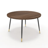 Étkezőasztal, kerek - Manu fekete és arany lábbal - Barna sonoma tölgy, méret: 120x120