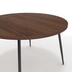Étkezőasztal, kerek - Manu fekete lábbal - Mogyoró, méret: 120x120