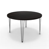 Étkezőasztal, kerek - Linga fekete lábbal - Füstölt dió, méret: 120x120