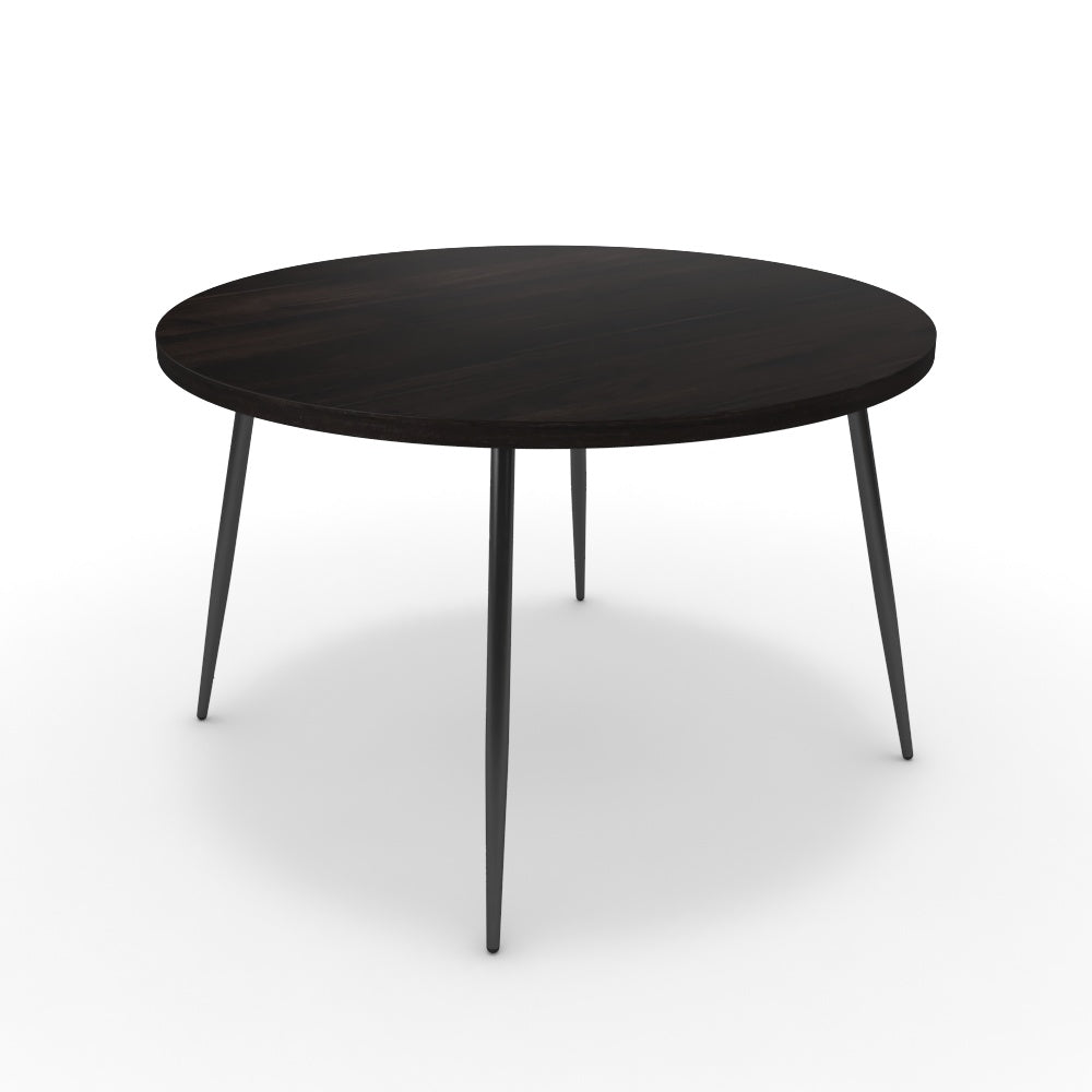 Étkezőasztal, kerek - Manu fekete lábbal - Füstölt dió, méret: 120x120