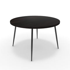 Étkezőasztal, kerek - Manu fekete lábbal - Füstölt dió, méret: 120x120